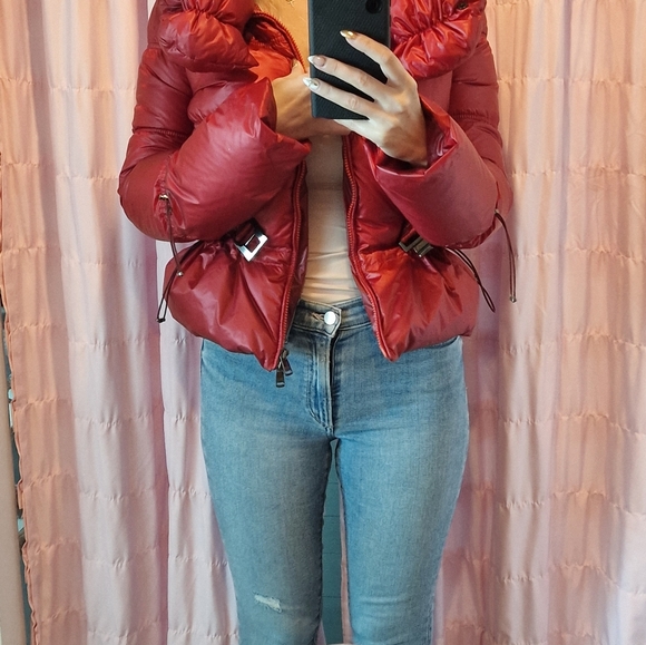 Armani Red Puffer Jacket - Picture 13 of 13